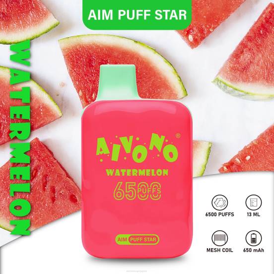 スイカ Aivono AIM PUFF STAR 6500 0822291 | Aivono Vape Review